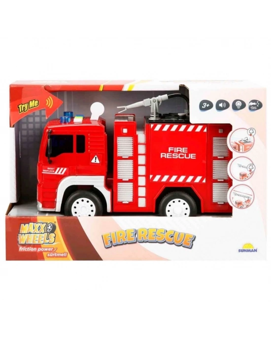 ®  Sesli ve Işıklı Su Fışkırtan İtfaiye Aracı 20 cm.