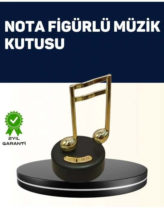 ® Melodious Music Altın Nota Figürlü Müzik Kutusu
