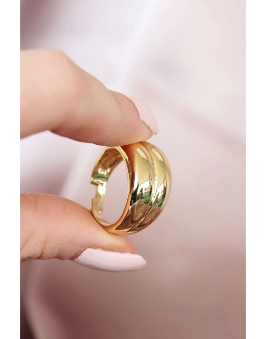 ® Metal Gold Renk Ayarlamalı Kadın Yüzük