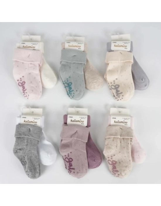 ®  Mettila 2li Absli Kız Bebek Soket Çorap K44106 (ADET FİYATIDIR)