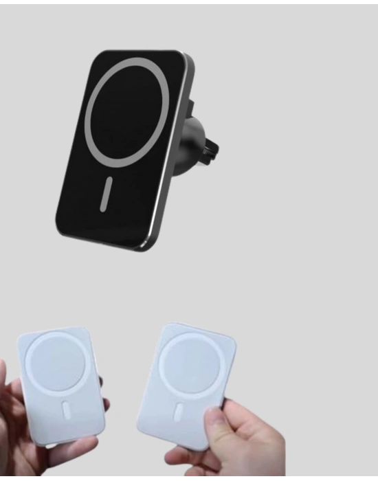 ® Mıknatıslı MagSafe Uyumlu Araç Tutucu Kablosuz Şarj Destekli