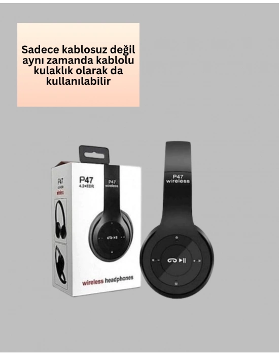 ® Mikrofonlu Kablosuz Kulaklık | Uzun Pil Ömrü ve Stereo Ses Performansı