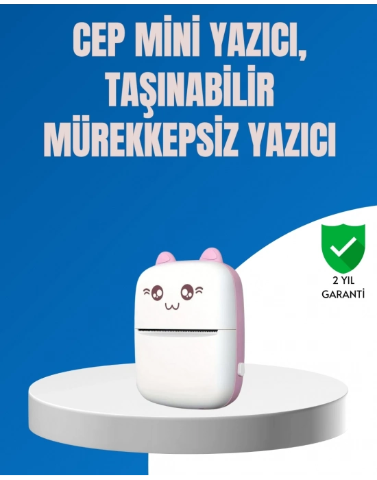 ® Mini Bluetooth Termal Yazıcı 1200mAh Şarjlı Taşınabilir