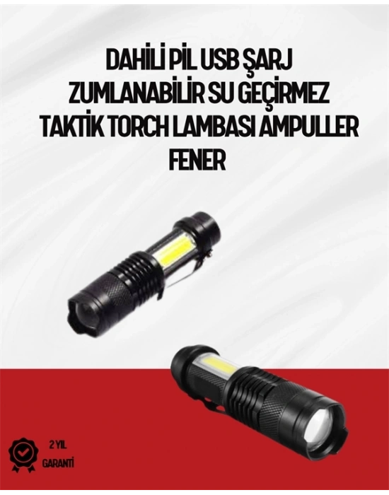 ® Mini Boy LED El Feneri - 2000 Lümen, Su Geçirmez Tasarım