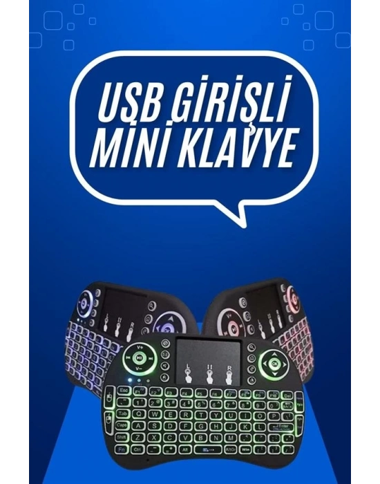 ® Mini Klavye Gaming Pc Playstation Ledli Mouse Rgb Mouse Bluetooth Usb