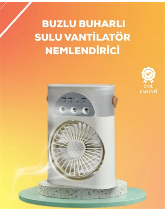 ® Mini Klima Fan | USBli, 7 Renk Gece Işığı, 3ü 1 Arada Fonksiyon