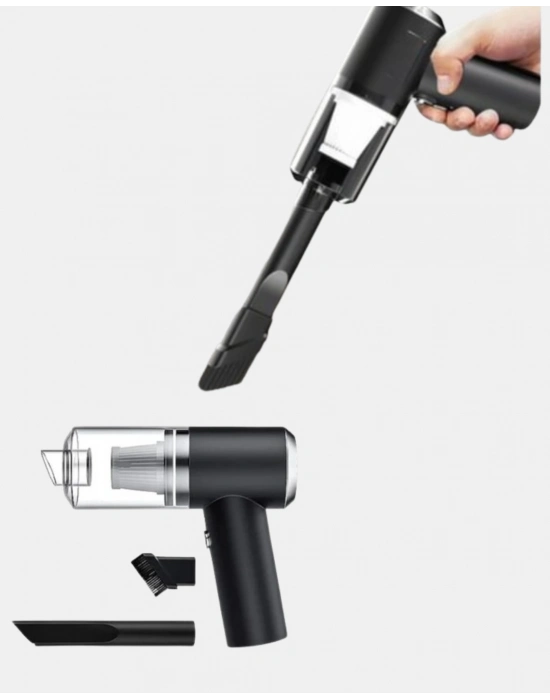 ® Mini Şarjlı Araç Süpürgesi – 120W Güçlü Motor, 5500PA Vakum Emiş, Yıkanabilir Filtre