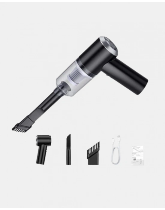 ® Mini Şarjlı Araç Süpürgesi – 120W Güçlü Motor, 5500PA Vakum Emiş, Yıkanabilir Filtre