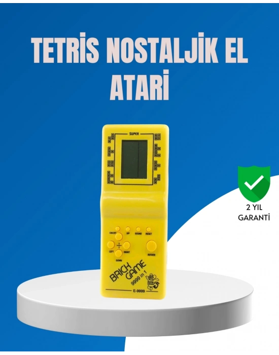 ® Mini Tetris El Aterisi – Taşınabilir Retro Oyun Konsolu, Pil ile Çalışan Klasik Model