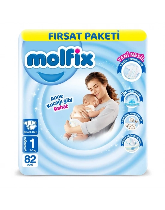 ®   Bebek Bezi Fırsat Paketi 1 Beden 2-5 Kg 82 Adet