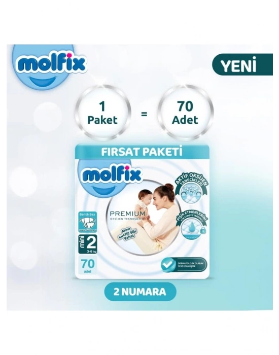 ®   Premium Bebek Bezi Fırsat Paketi 2 Beden 3-6 Kg 70 Adet