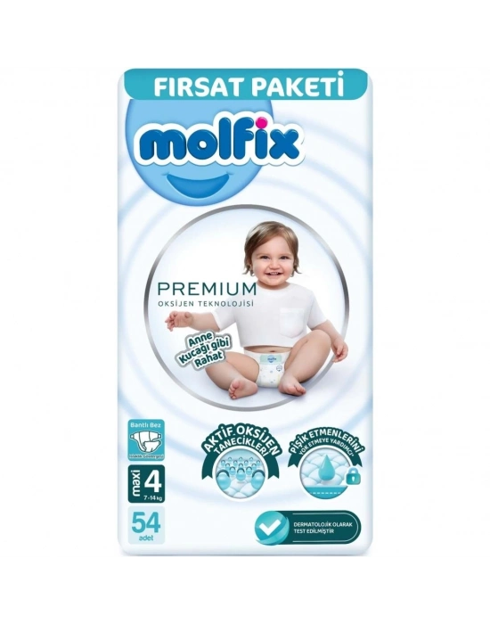 ®   Premium Bebek Bezi Fırsat Paketi 4 Beden 7-14 Kg 54 Adet