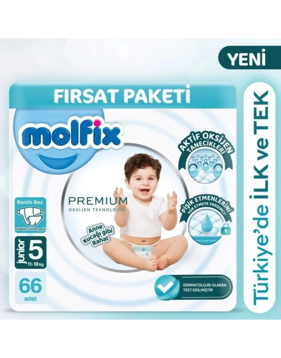 ®   Premium Bebek Bezi Ultra Fırsat Paketi 5 Beden 11-18 Kg 66 Adet