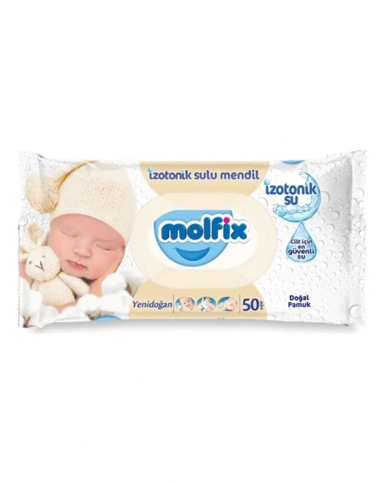 ® Yenidoğan İzotonik Sulu Doğal Pamuk Islak Havlu Mendil 3Lü 150 Yaprak