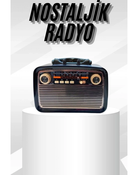 ® Müzik Kutusu Bluetooth Bağlantılı El Fenerli Nostaljik Tasarım Radyo