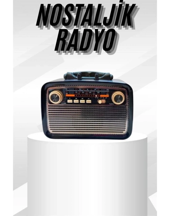® Müzik Kutusu Bluetooth Bağlantılı El Fenerli Nostaljik Tasarım Radyo