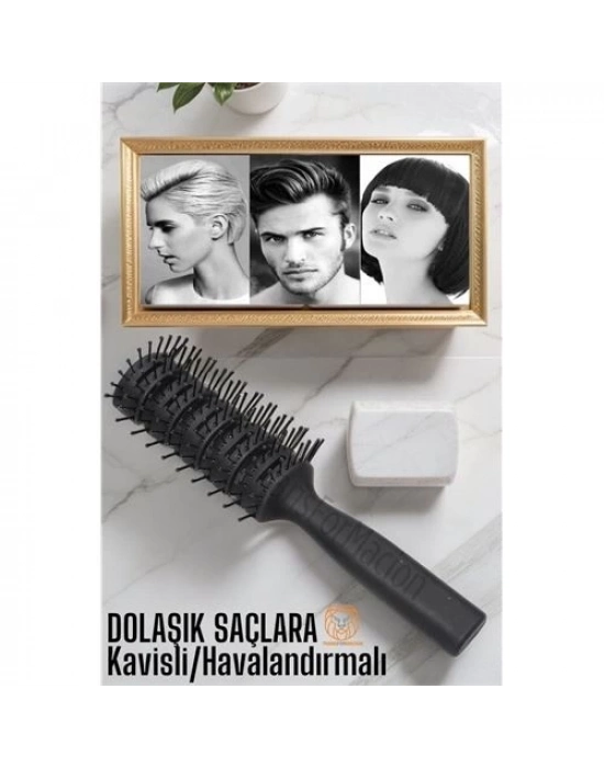 Nano Dolaşık Saç Tarağı Kavisli Havalandırmalı 720344
