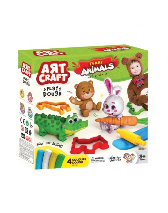 ® 03697 Eğlenceli Hayvanlar Hamur Set 200 gr
