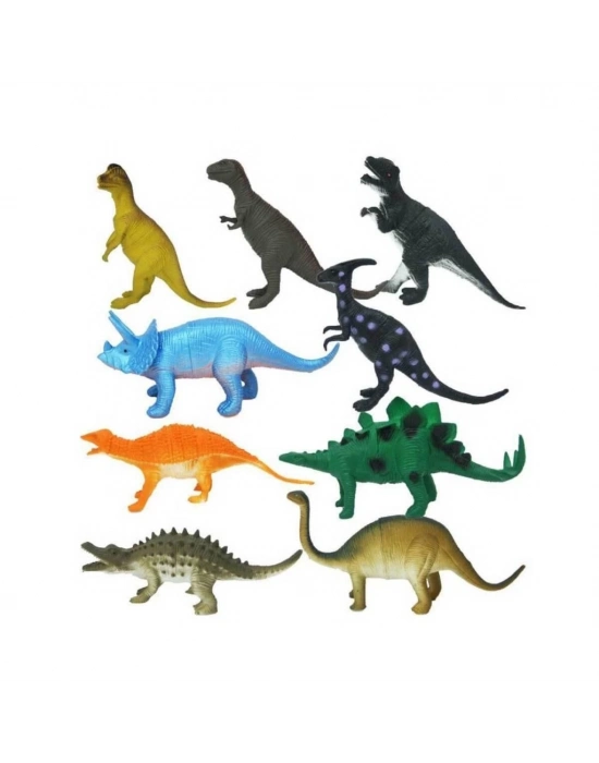 ® 0714 Dinozorların Dünyası Poşetli 9lu Hayvan Oyun Seti