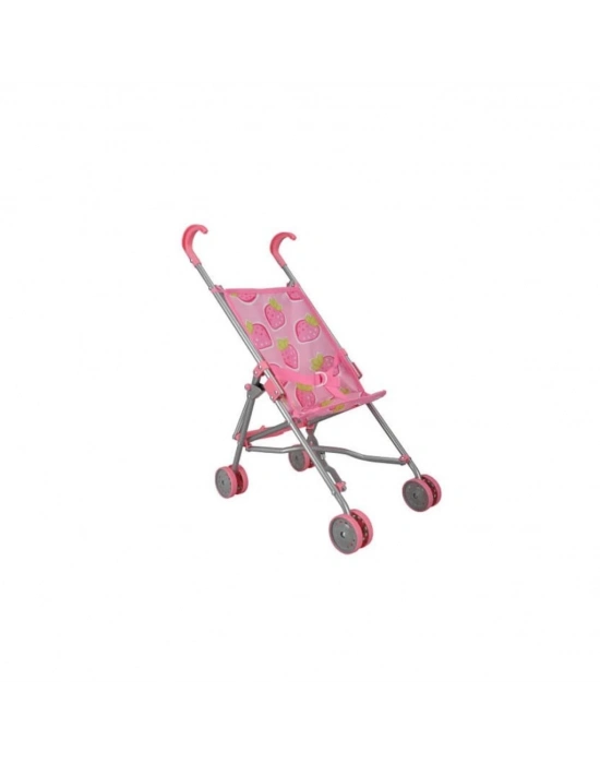 ® 13001 Katlanır Metal Baston Oyuncak Puset Çilek Desenli