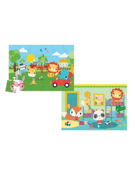® 13406   Baby Puzzle - Railway & Bedtime / 12+24 Parça Puzzle / +4 yaş