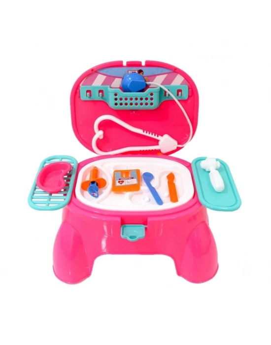 ® 573-BP LITTLE NURSE OYUN TABURESİ DOKTOR SET KIZ(Ürün oyuncaktır)