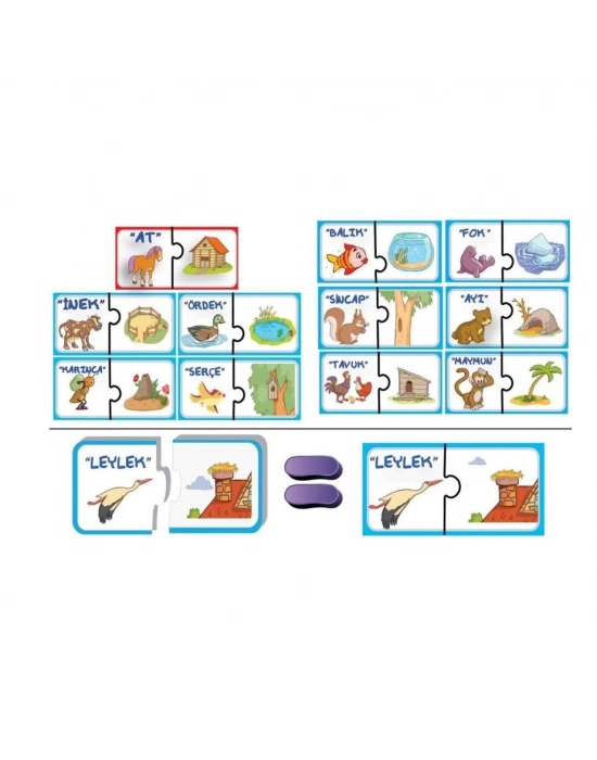 ® 8513 2 Lİ KİMİN YUVASI PUZZLE  KUTULU