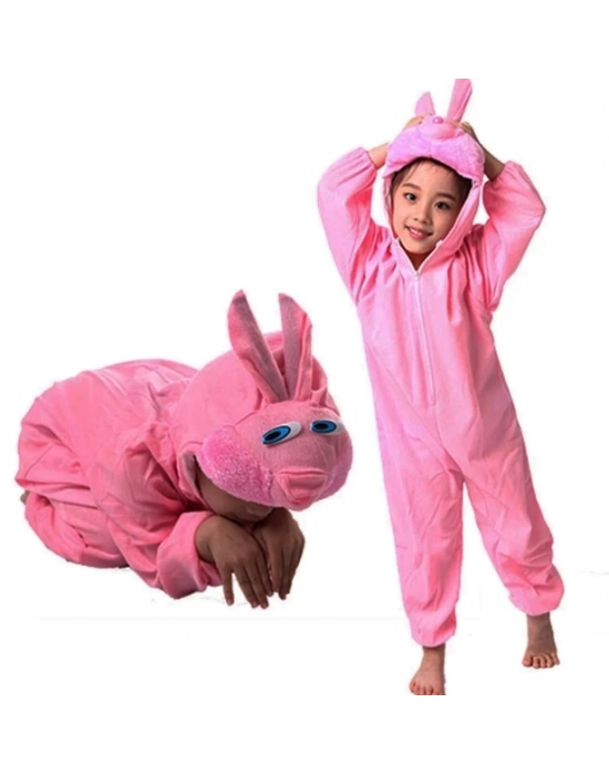 Çocuk Tavşan Kostümü Pembe Renk 4-5 Yaş 100 cm