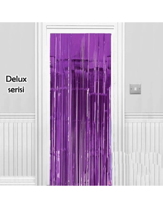 Işıltılı Duvar ve Kapı Perdesi Mor Renk 90x200 cm
