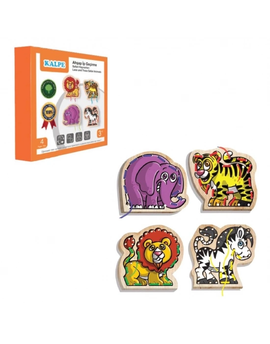 ® KAL-1019-1020 Chiva, Ahşap İp Geçirme- Safari Hayvanlar