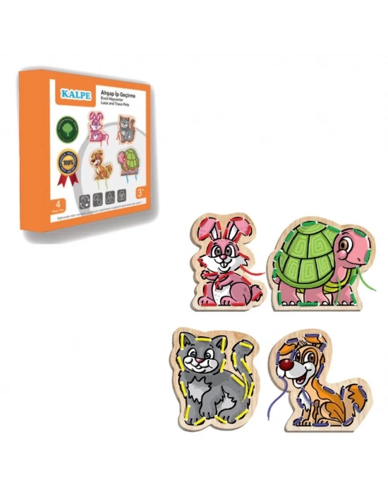 ® KAL-1019-1020 Chiva, Ahşap İp Geçirme- Safari Hayvanlar