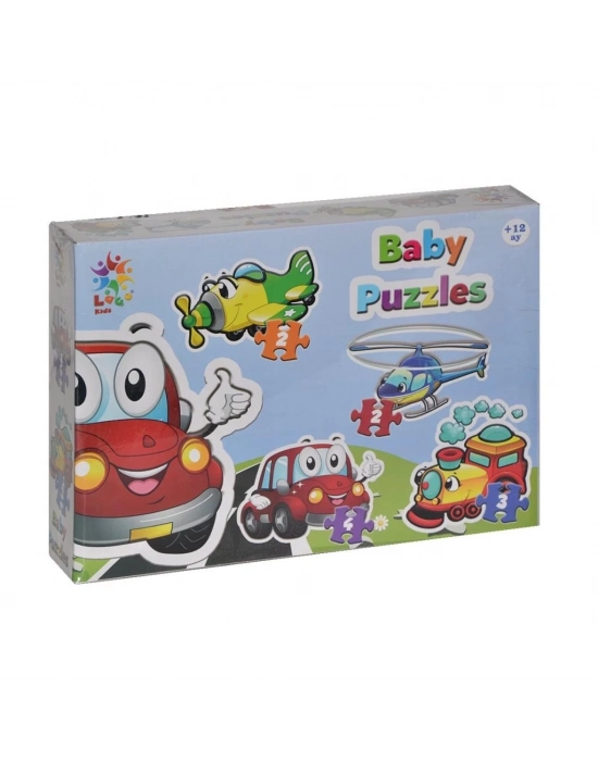 ® LCBYB00 Kids Baby Puzzles - Taşıtlar / 2+2+3+4 Parça Puzzle / +1 yaş