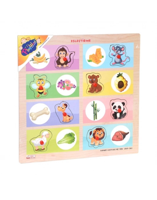 ® ONY-360-361 Ahşap Tutmalı Eşleştirme - Hangi Hayvan Ne Yer