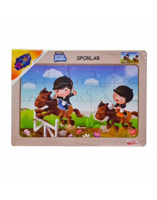 ® ONY-85-86-87-88 Ahşap Eğitici Puzzle Sporlar -Onyıl