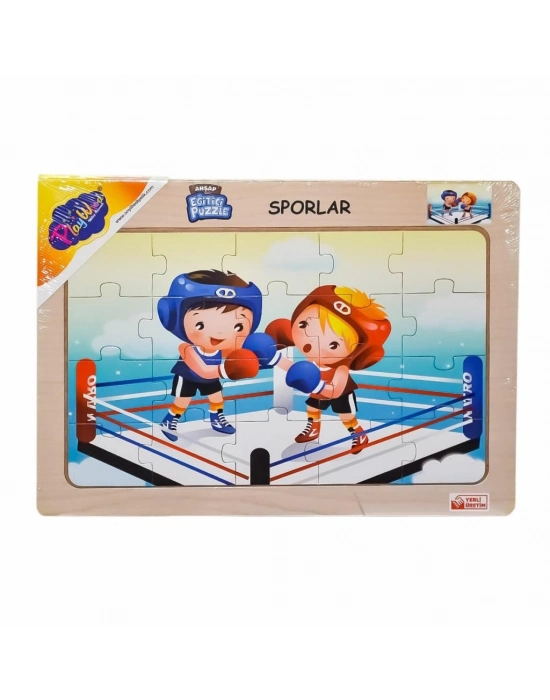 ® ONY-85-86-87-88 Ahşap Eğitici Puzzle Sporlar -Onyıl