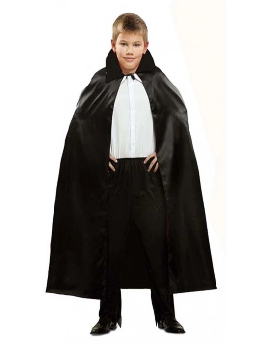 Siyah Renk Yakalı Halloween Pelerini 90 cm