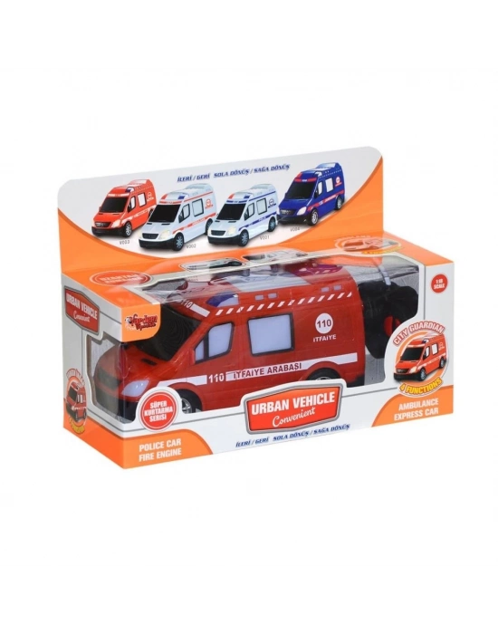 ® V001-2 V3 V004  Kumandalı Sesli Işıklı Polis Arabası-Jandarma-Ambulans-İtfaiye 1:18