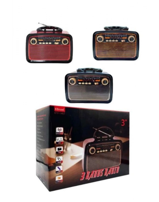 ® Nostaljik Radyo Bluetooth Bağlantılı Müzik Kutusu Ahşap