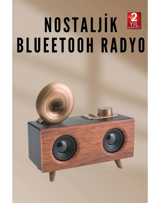 ® Nostaljik Radyo Bluetooth Bağlantılı Şarjlı Yüksek Ses Kaliteli