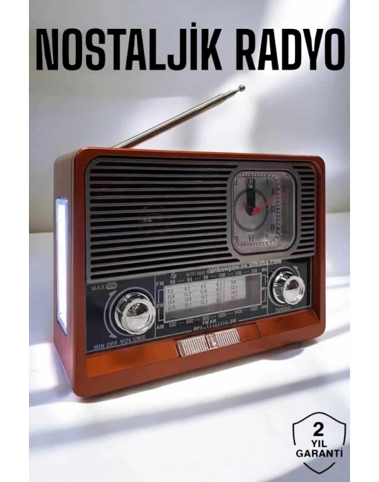 ® Nostaljik Radyo USB,AUX Ve SD Kart Girişli Bluetooth Bağlantılı