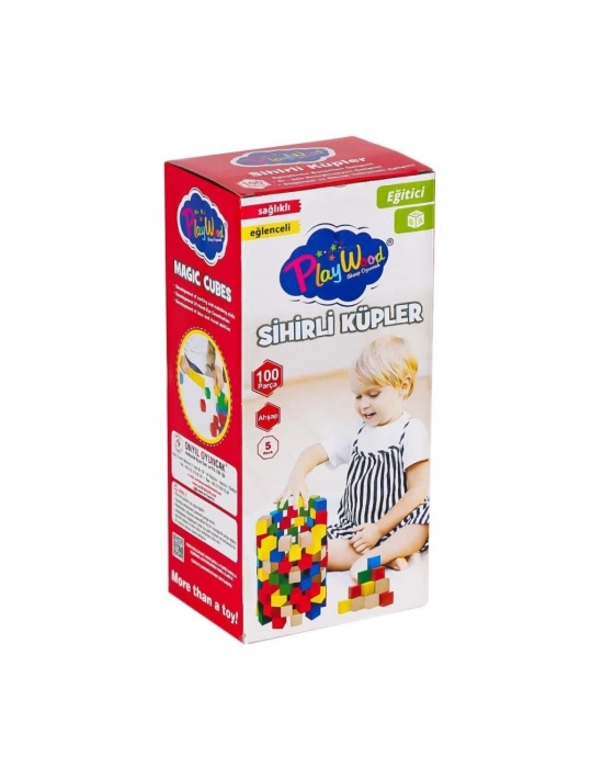® ONY-359 Ahşap Sihirli Küpler 100 Parça -Onyıl Oyuncak