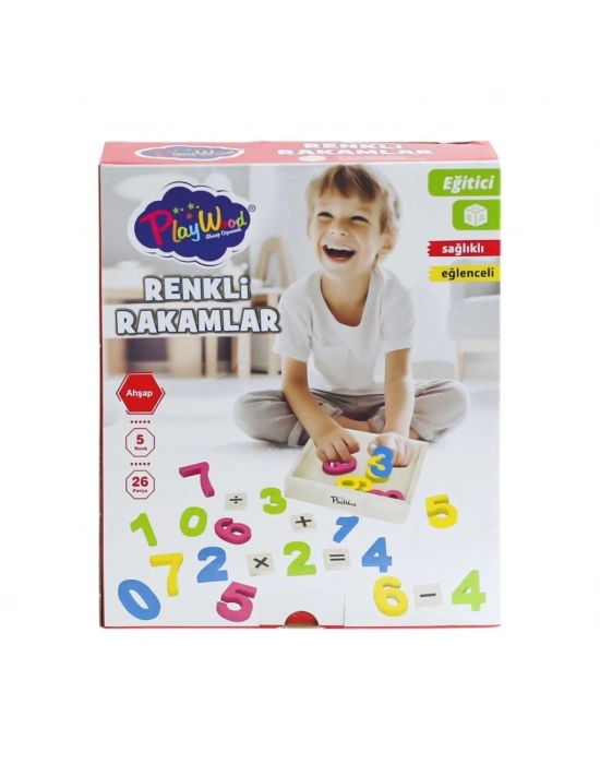 ® ONY-401 Ahşap Renkli Rakamlar 26 Parça -Onyıl Oyuncak