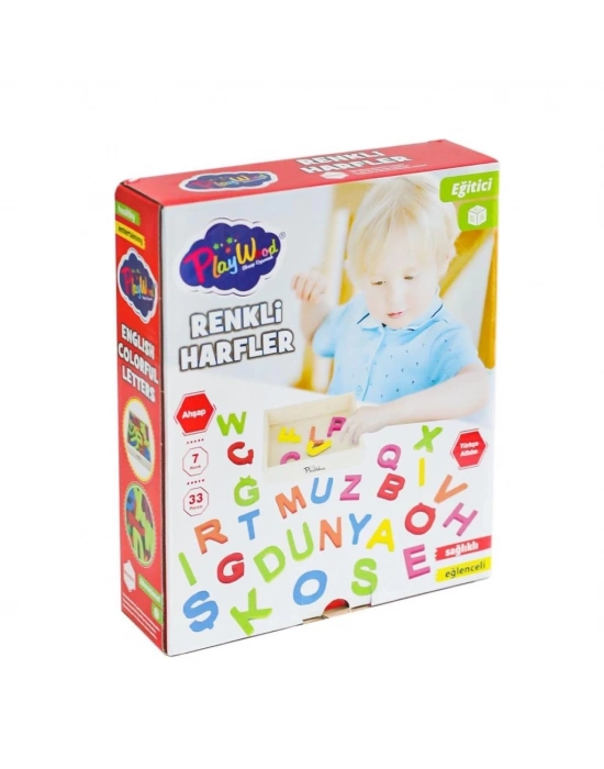 ® ONY-402 Ahşap Renkli Harfler 33 Parça -Onyıl Oyuncak