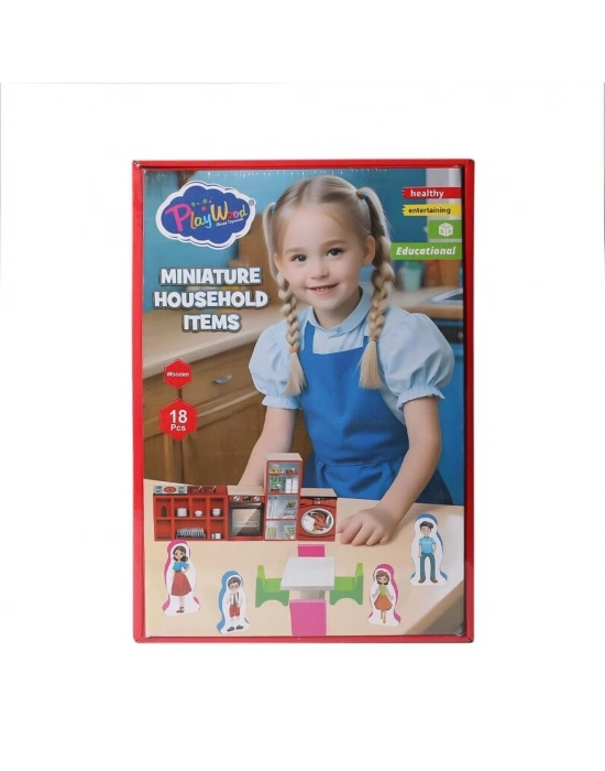 ® ONY-407 Ahşap Minyatür Ev Eşyaları -Oyuncak