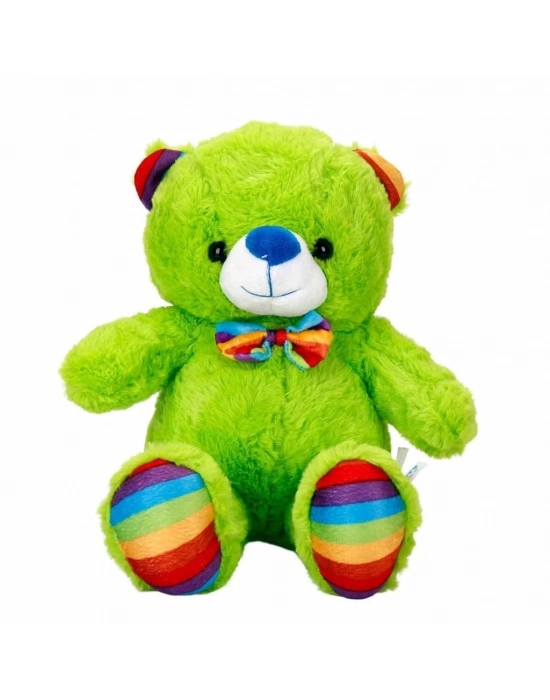 ® Oturan Kurdeleli Renkli Peluş Ayı 30 cm
