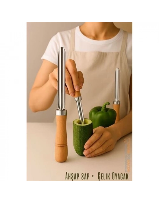 ® Oyacak - Dolmalık Kabak ve Biber Patlıcan Oyacağı 304 Paslanmaz Çelik