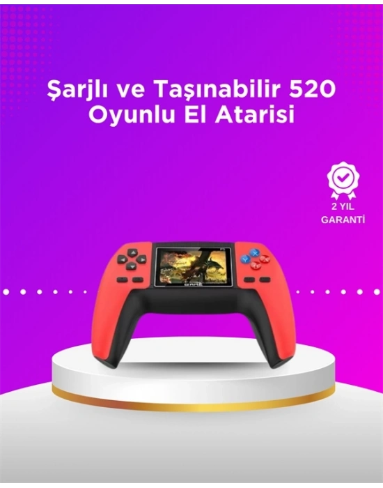 ® P5 Taşınabilir Retro Konsol – 520 Oyun, Ergonomik Tasarım, Nostaljik Eğlence