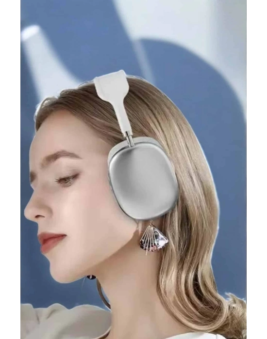 ® P9 Plus Kablosuz Kulak Üstü Bluetooth Kulaklık Beyaz Yüksek Ses Kaliteli