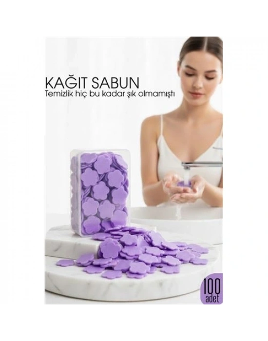 ® Parfümlü Elde Eriyen Kağıt Sabun - 100 lü paket Sihirli Sabun – Hijyenik Seyahat Kutusu