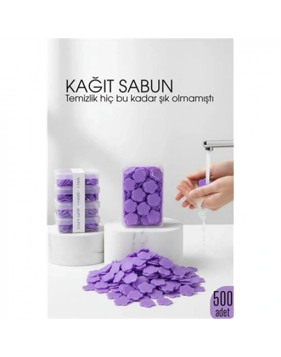 ® Parfümlü Elde Eriyen Kağıt Sabun - 500 lü paket Sihirli Sabun – Hijyenik Seyahat Kutusu